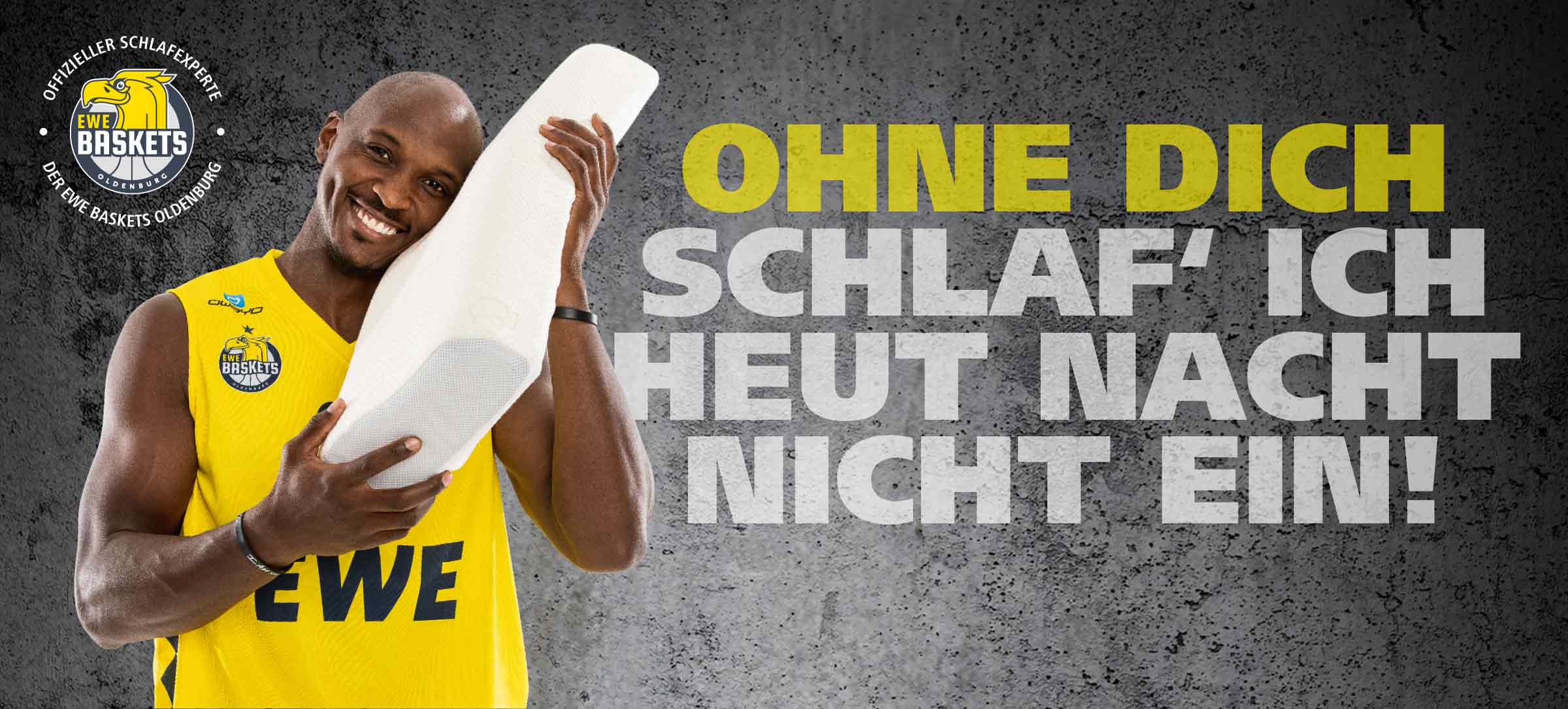 oben Rickey Paulding, Gesicht unserer Nackenstützkissen-Kampagne.
